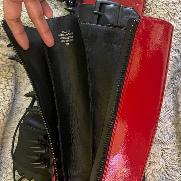 NEW Widow Appetite For Destruction Dolls Kill Spiked Boots Platform Faux Leather - Picture 10 of 11